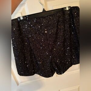 Black sequin shorts